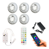 Kit Iluminação Piscina Rgb 5 Leds Compatível Google Alexa