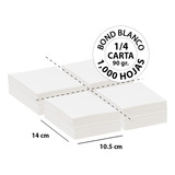 Papel Bond Blanco 1/4 De Carta 90 Gr - 1,000 Hojas
