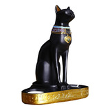 Portavelas De Resina Con Soporte Para Estatua De Gato Egipci