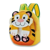 Mochila De Costas Escolar Infantil Fuseco Tigre Amarelo 3d 