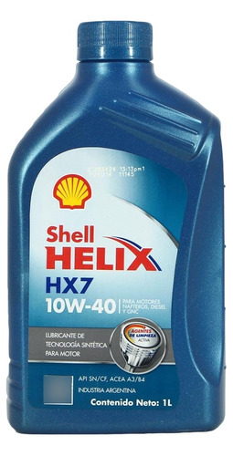 Shell Helix Hx7 10w-40 Aceite Semi-sintético 1 Litro