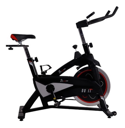 Bicicleta Spinning Profesional World Fitness 3358 Double Way Color Negro/rojo