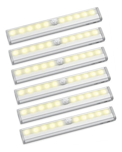 6pcs Led Luz De Noche Auto Sensor Gabinete Baño Cocina