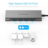 Lention Usb-c Multi-port Hub Con Salida Hdmi 4k, 4 Usb 3.0,