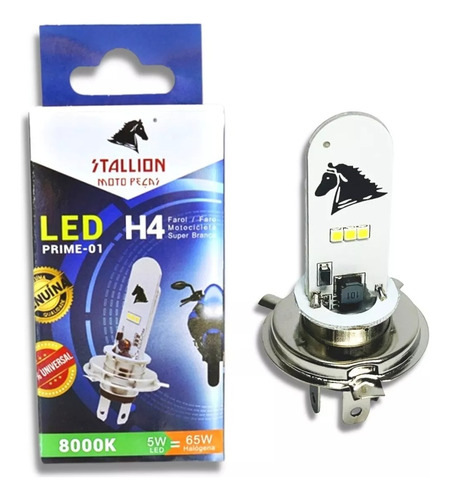 Lampada Farol Led H4 Moto/carro Efeito Xenon 8000k Lf01