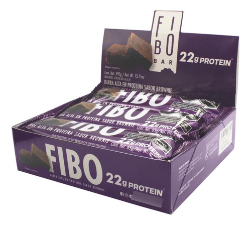 Fibo Bar Barra De Proteína Sabor Brownie (18 Piezas)