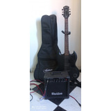 Kit Guitarra EpiPhone Goth + Amplificador Sheldon + Case