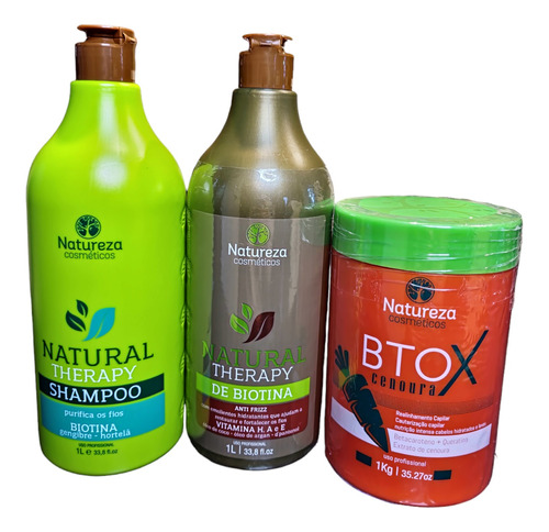 Pack Alisado Biotina 1lt + Btx De Zanahoria 1kg De Natureza