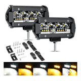 Faros Auxiliares 4'' Focos 24 Led Estrobo 5 Modos Para Motos