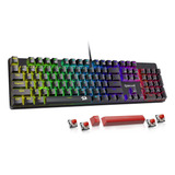 Teclado Mecánico Redragon Sindri Rainbow Led Qwerty Red.