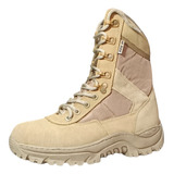 Bota Táctica Militar Modelo Tenis Cuero 100% Genuino Beige 