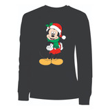 Buzos Navideños Mickey Mouse Aplique Navidad Adultos Niños