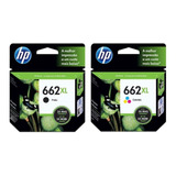 Kit 2 Cartucho Hp 662xl Original Cz105ab Black Cz106ab Color