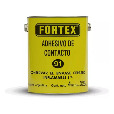 Cemento De Contacto Fortex 91 Adhesivo Especial 4 Litros Color Amarillo | Envío gratis