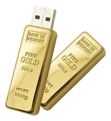 Memoria Usb Lingote De Oro 8gb Kit 50 Pzas