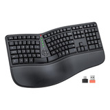 Teclado Ergonómico, Teclado Inalámbrico Dividido Muñ...