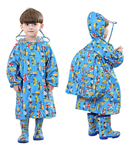 Ropa Impermeable Para Niños Con Funda De Mochila Escolar, Ch