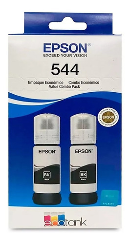 Kit 2 Tintas Epson T544 Negra 65ml Ecotank L3150 L3110 L5190