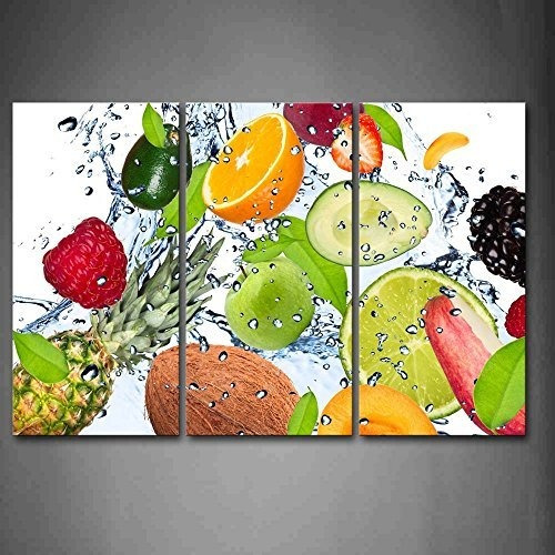 Pintura De Arte De Pared Colorida De Varias Frutas Con Salpi