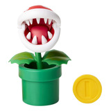 Figura Articulada Con Moneda Super Mario Piranha Plant 4''