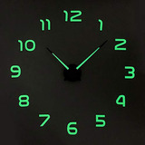 Reloj De Pared 3d Moderno Grande Luminoso Sin Marco