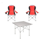 Combo Mesa Con Juego De Sillon X2 Plegable Camping Outdoor