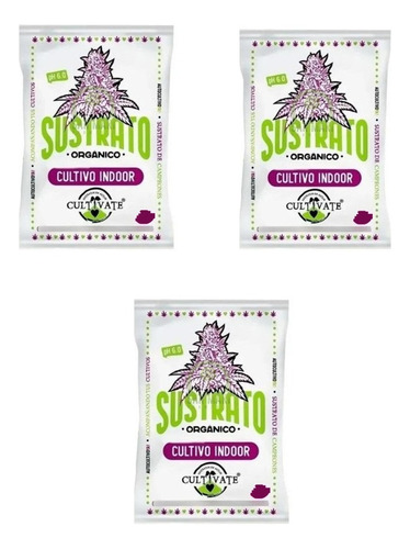 Cultivate Sustrato Indoor 25 Lt X3 Unidades.