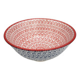 Bowl Pocillo Loza Diseño Rojo 9.5x4.5cm