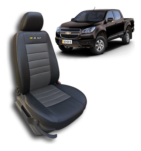 Funda Cubre Asiento Cuero Automotor Chevrolet S-10 16/- Gris