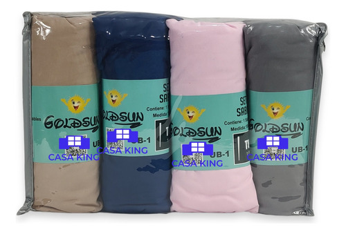 Sabanas Ajustables King Size Pack X4 Colchon Alto - Lisos