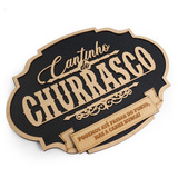 Cantinho Do Churrasco Placa Decorativa 40x30 Alto Relevo Mdf