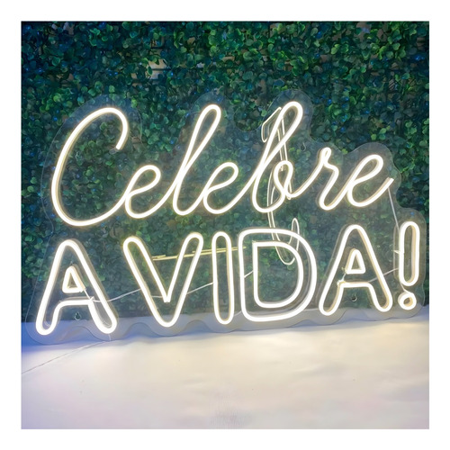 Painel Neon Led Celebre A Vida Luminoso Feliz Aniversário