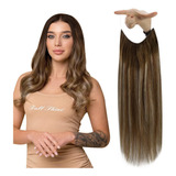 Extensiones Cabello Real 16in 4pz 80gr Marrón Chocolate Con