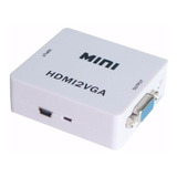 Mini Adaptador Conversor Hdmi/ Vga Transmite Áudio E Vídeo 2