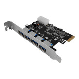 Placa Pci-e Nisuta Nsplus34 4 Puertos Usb 3.0 Fact A-b