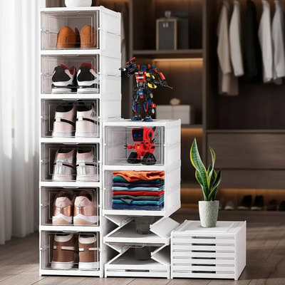 Cyrene Cajas Organizadoras De Zapatos Plegables - Set De 6 Zapateras Para Sneakers Y Calzado - Diseño Apilable Y Transparente - Ahorra Espacio En Closet Y Armario - Fácil Montaje Sin Herramientas | Envío gratis