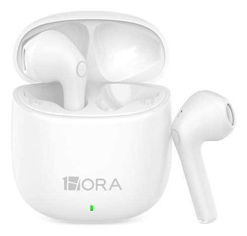 Audífonos Inalámbricos, Audífonos Bluetooth Con Microfono Deep Bass Auriculares Bluetooth Con Tipo C Cable 1hora Aut201 In-ear Earbuds Blanco