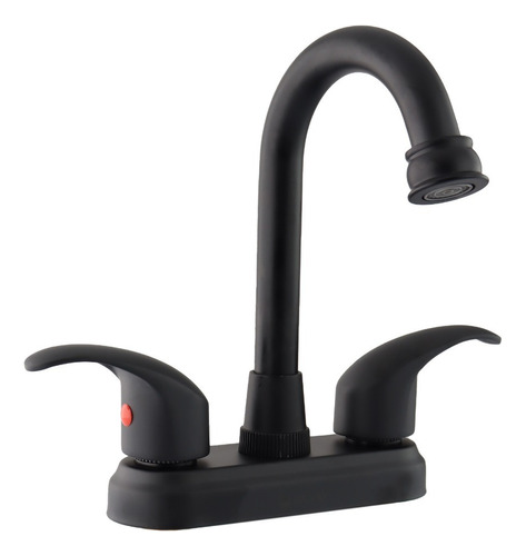 Llave Mezcladora Para Lavabo 4 Pulgadas Solvex Negro Mate