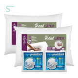 Kit 2 Travesseiros Real Látex Confortável Duoflex E Capas