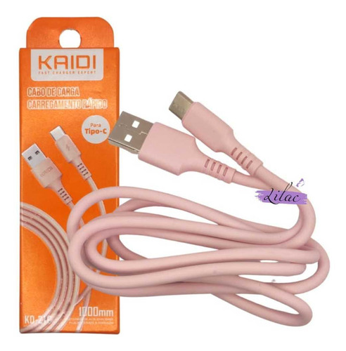 Cabo Kaidi Tipo Type C Usb Carregamento Rápido Fast Turbo