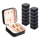 Joyero; 12pz Caja Organizador De Aretes; Caja De Cuero