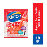 Jugo En Polvo Arcor Sabor Frutilla Caja 18 Sobres X 18 Gr