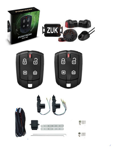 Alarma Auto Positron Ex Us + Cierre Centralizado Electrico Universal 2ptas Todos Vehiculos Zuk