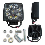 Reflector Faro Cuadrado 9 Leds Bivoltaje (12v/24v) 45w Baiml