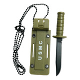 Mini Cuchillo Tactico Defensa Funda Rigida Cadena Collar