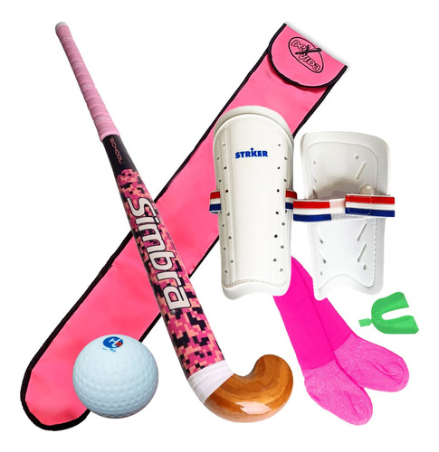 Combo Hockey : Palo+bucal +canilleras +funda +bocha + Medias