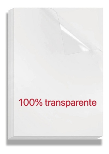 500 Folhas Vinil Adesivo 100% Transparente 120g A4 Brilhante