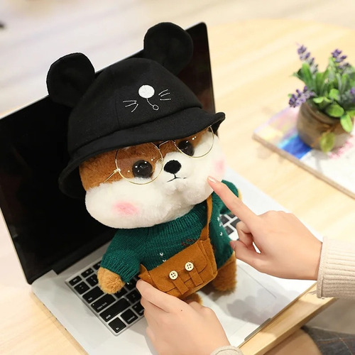 Peluche Perro Shiba Inu Kawaii Hermoso Con Accesorios 