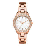 Reloj Michael Kors Liliane Original Para Dama E-watch Color De La Correa Rosa