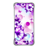 Capa Capinha Personalizada Celular Case Floral Roxa Fl87